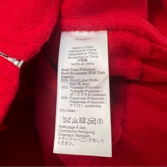 Madewell Wool Blend Double-Faced Rounded-Sleeve Jacket Bright Cherry Small NWOT - Picture 4 of 5